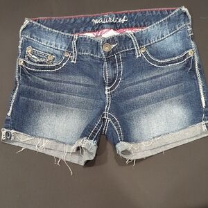Maurices Blue Jean Shorts with Distressed Hems